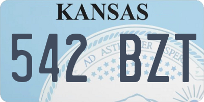 KS license plate 542BZT