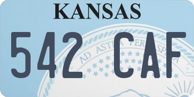 KS license plate 542CAF