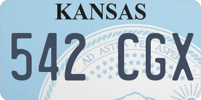 KS license plate 542CGX