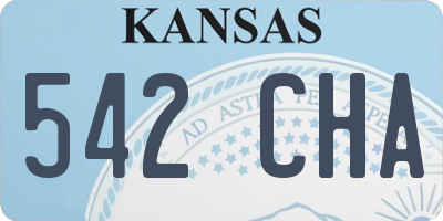KS license plate 542CHA