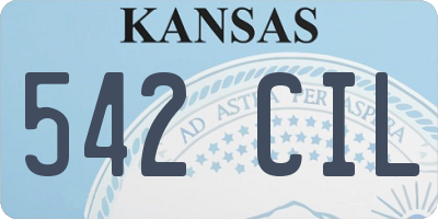 KS license plate 542CIL
