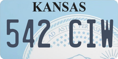 KS license plate 542CIW