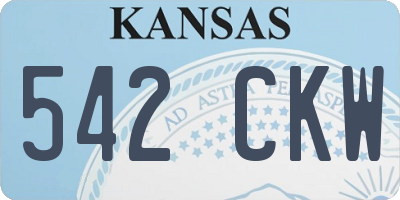 KS license plate 542CKW