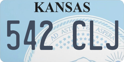KS license plate 542CLJ