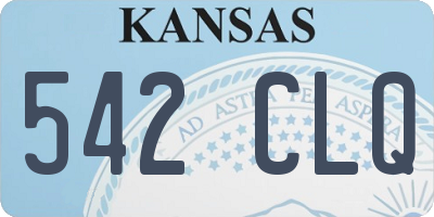 KS license plate 542CLQ