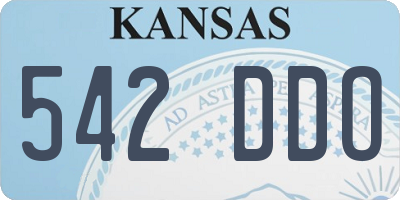 KS license plate 542DDO