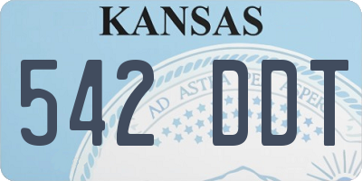 KS license plate 542DDT