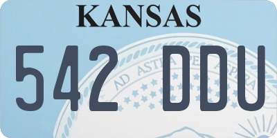 KS license plate 542DDU