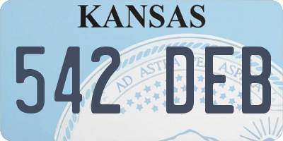 KS license plate 542DEB