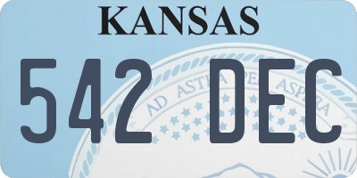 KS license plate 542DEC