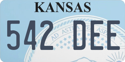 KS license plate 542DEE