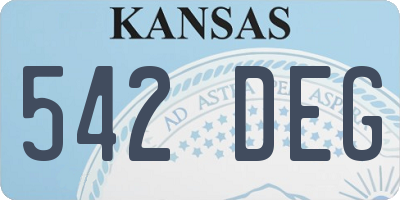 KS license plate 542DEG