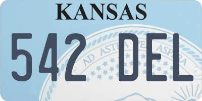 KS license plate 542DEL