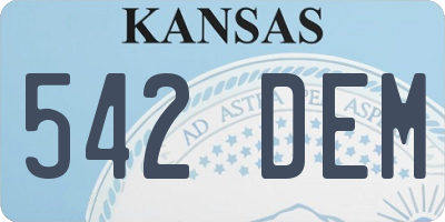 KS license plate 542DEM