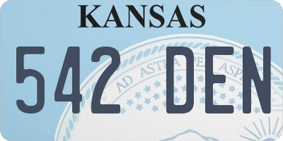 KS license plate 542DEN