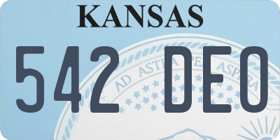 KS license plate 542DEO