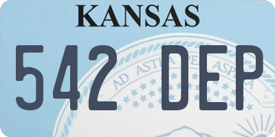KS license plate 542DEP