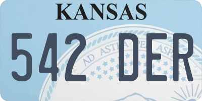 KS license plate 542DER
