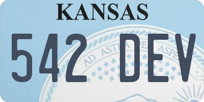 KS license plate 542DEV