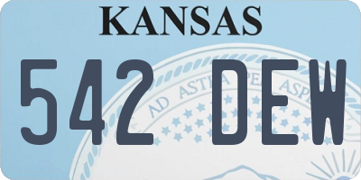 KS license plate 542DEW
