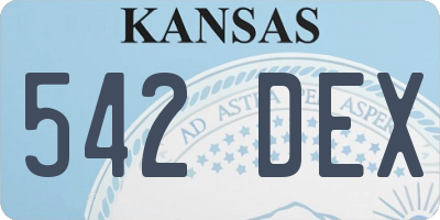 KS license plate 542DEX