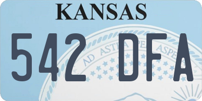 KS license plate 542DFA