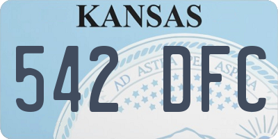 KS license plate 542DFC