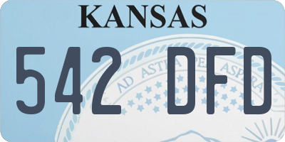 KS license plate 542DFD
