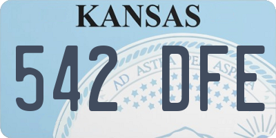 KS license plate 542DFE