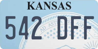 KS license plate 542DFF