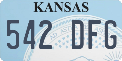 KS license plate 542DFG