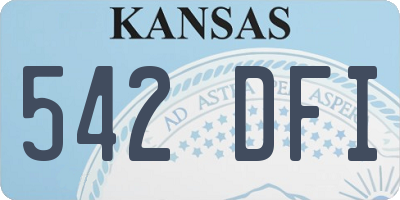KS license plate 542DFI