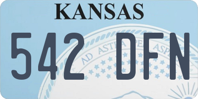KS license plate 542DFN