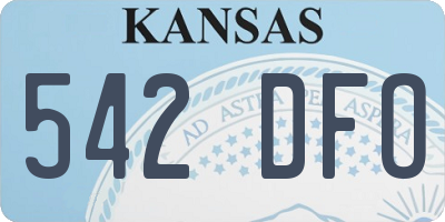 KS license plate 542DFO