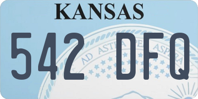 KS license plate 542DFQ