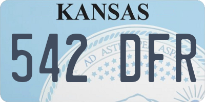 KS license plate 542DFR