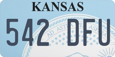 KS license plate 542DFU