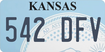 KS license plate 542DFV