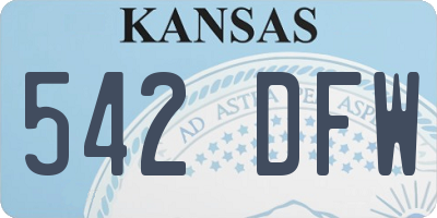 KS license plate 542DFW