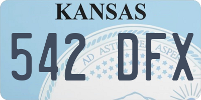 KS license plate 542DFX