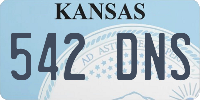 KS license plate 542DNS