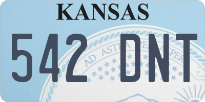 KS license plate 542DNT