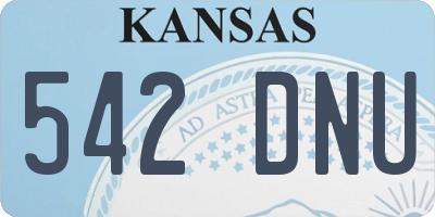 KS license plate 542DNU