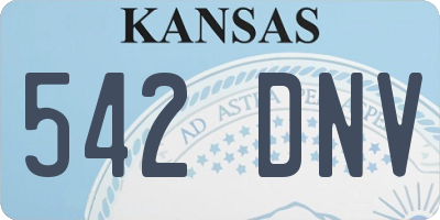 KS license plate 542DNV