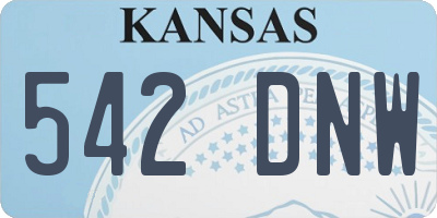 KS license plate 542DNW