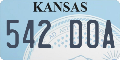 KS license plate 542DOA
