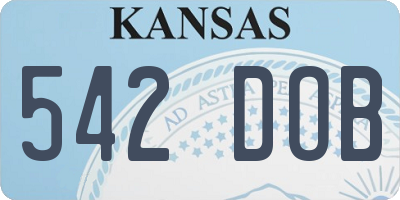 KS license plate 542DOB