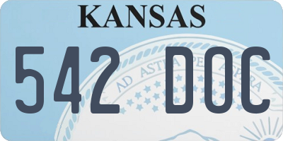 KS license plate 542DOC