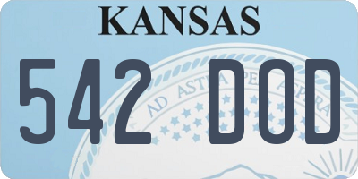 KS license plate 542DOD