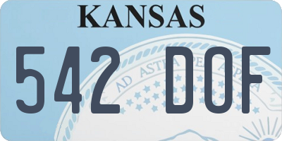 KS license plate 542DOF